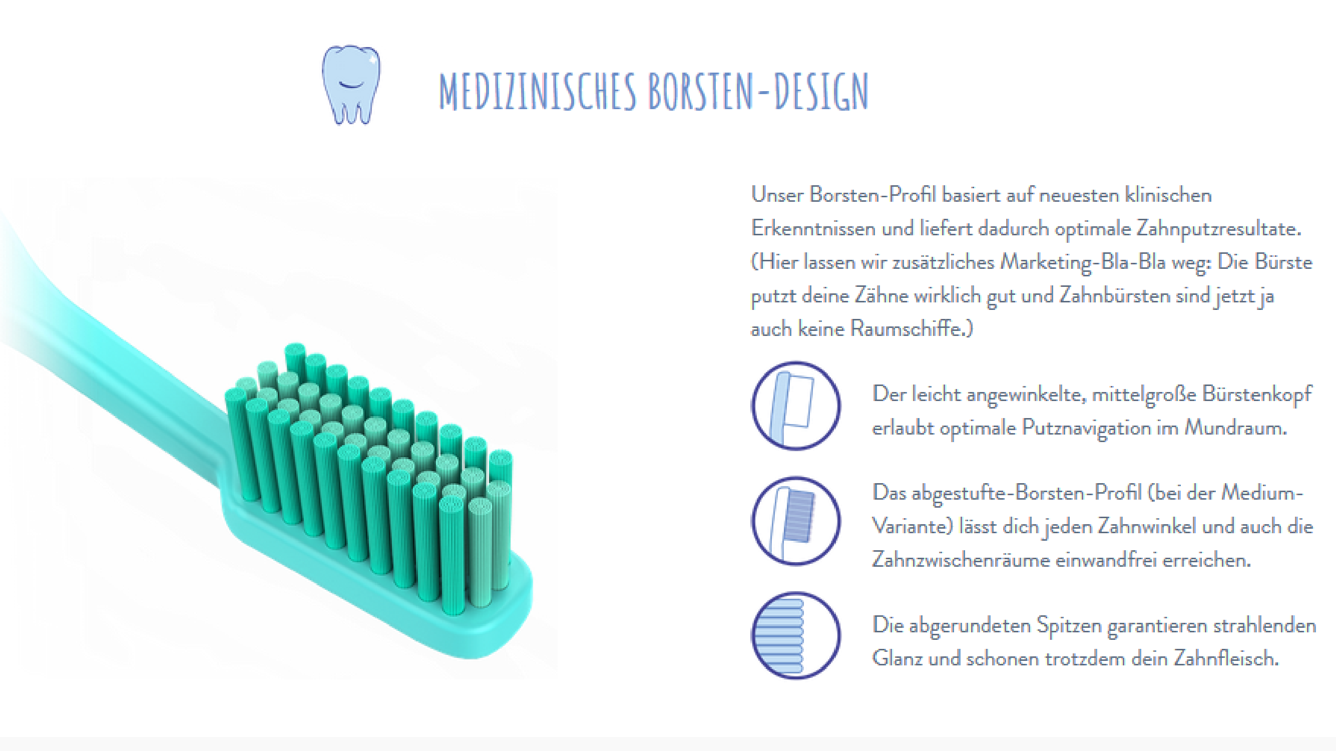 Zahnbürste Tio Medium Lagune online in der Schweiz kaufen
