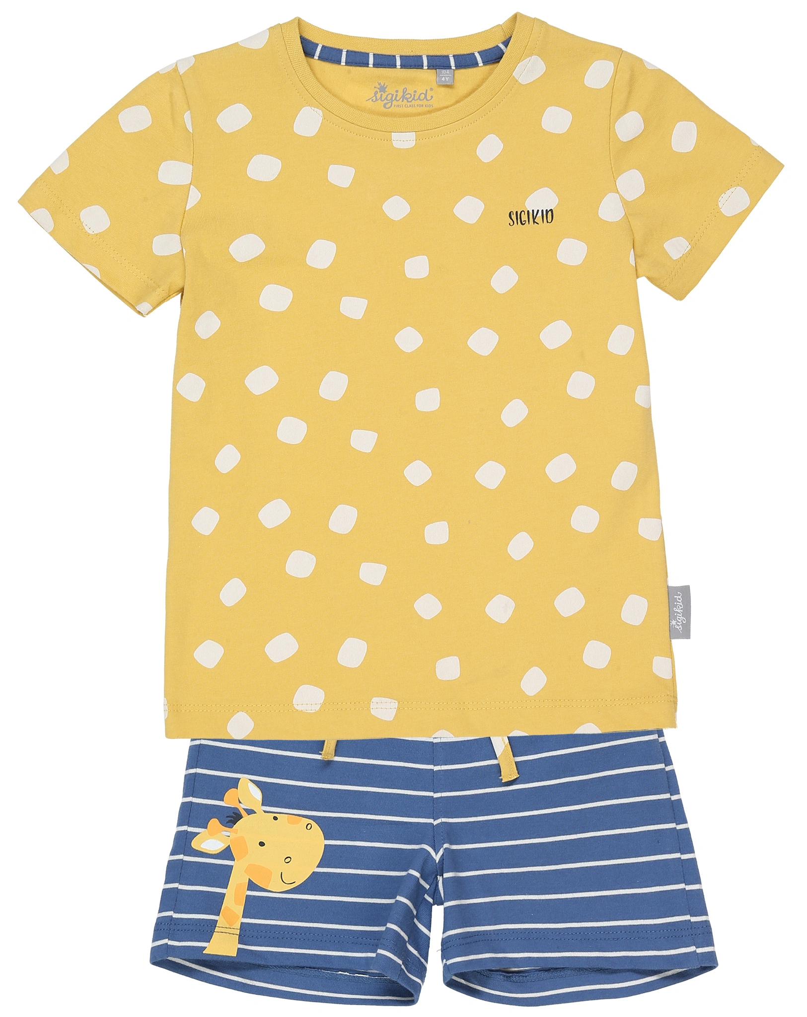 Schlafanzug GIRAFFE kurz in gelb/blau