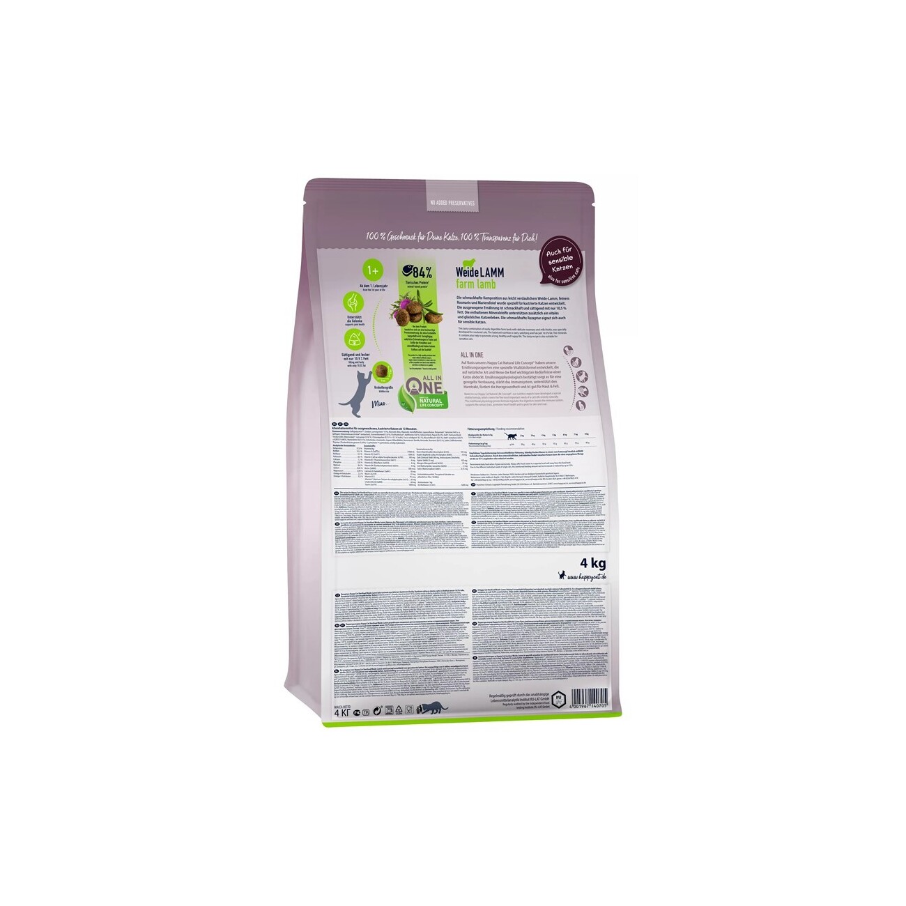 HAPPY CAT Sterilised Trockenfutter Katze Adult, Weide-Lamm 1,3 kg