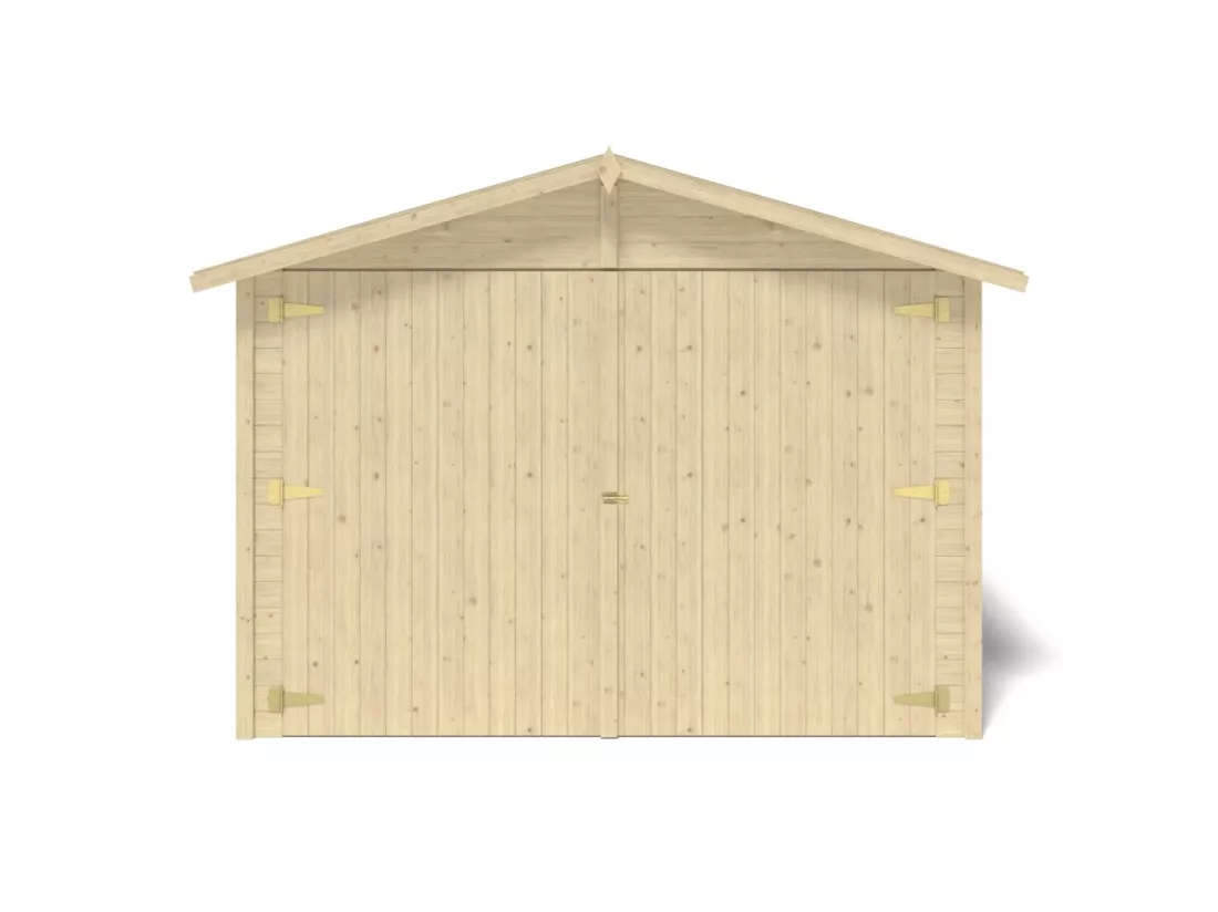 Garage en bois - 14,94m2 - 3,05x4,93m - Ep. 18mm - couleur: naturel - GAR28 - ALTANKA