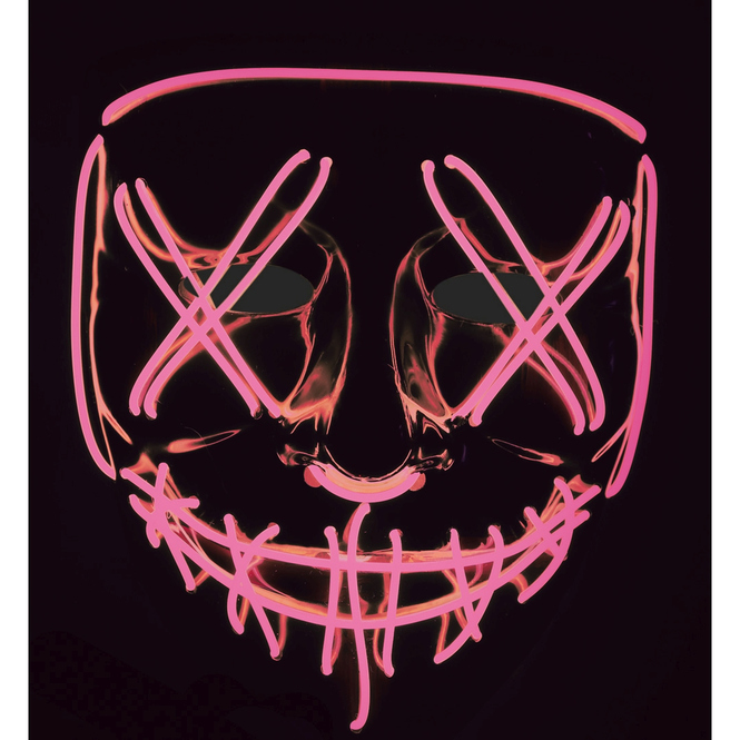 Leuchtende Halloweenmaske - für Erwachsene - pink