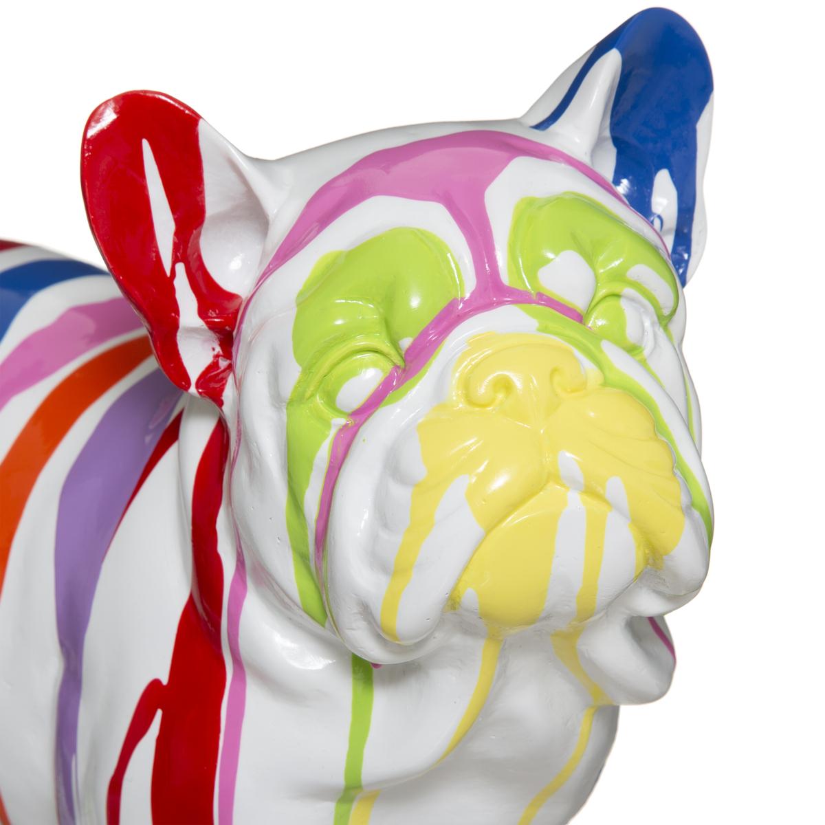 CHIEN RESINE TRASH D.34X18X26 BLANC