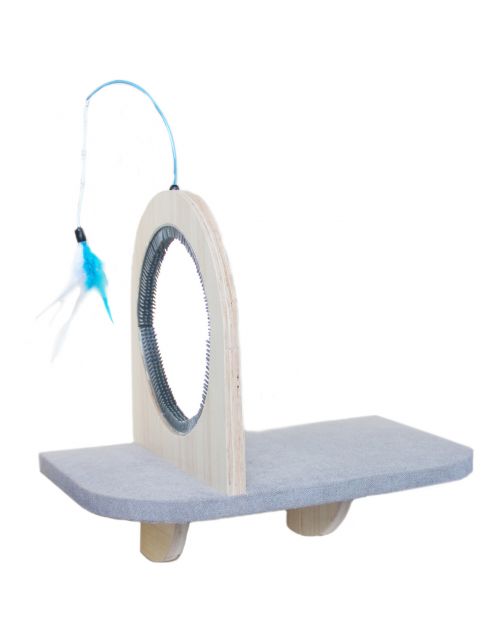 All For Paws Skywalk - Groom & Play Platform - Wandkrabpaal - 42x6.5x29 cm Grijs