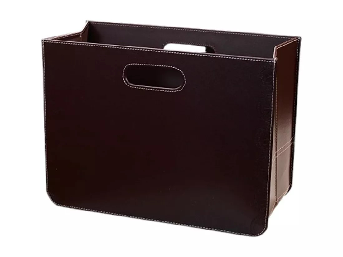 PANIER À JOURNAUX Affaires cuir synthétique Brun