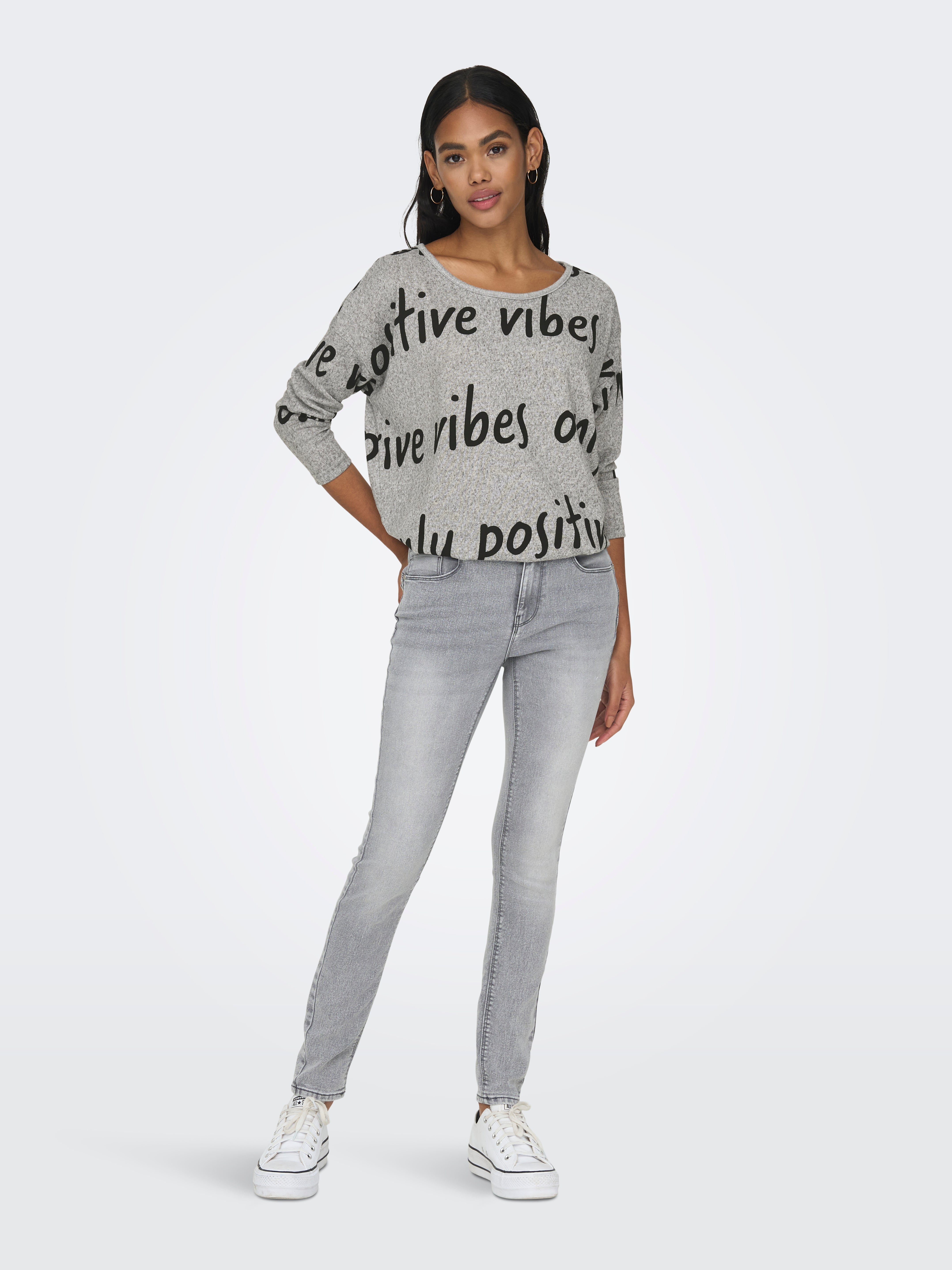 ONLELCOS Top Light Grey Melange