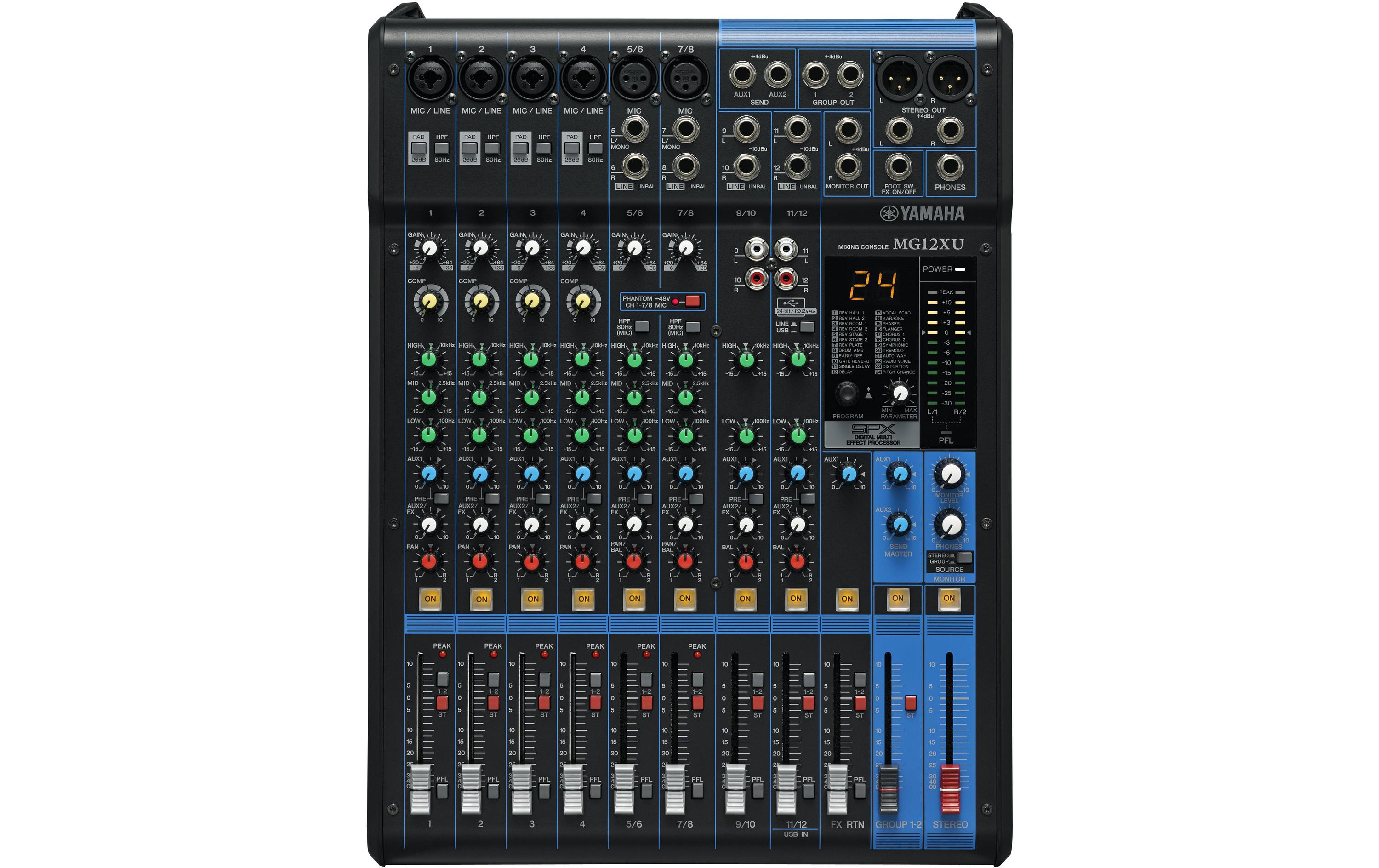 Mischpult MG12XU - 12-Kanal, analog<br>12-Kanal-Analogmixer mit Effektsektion und USB-Audiointerface