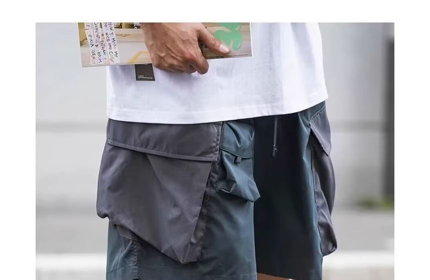 Cowpow - Mid Rise Two Tone Cargo Shorts
