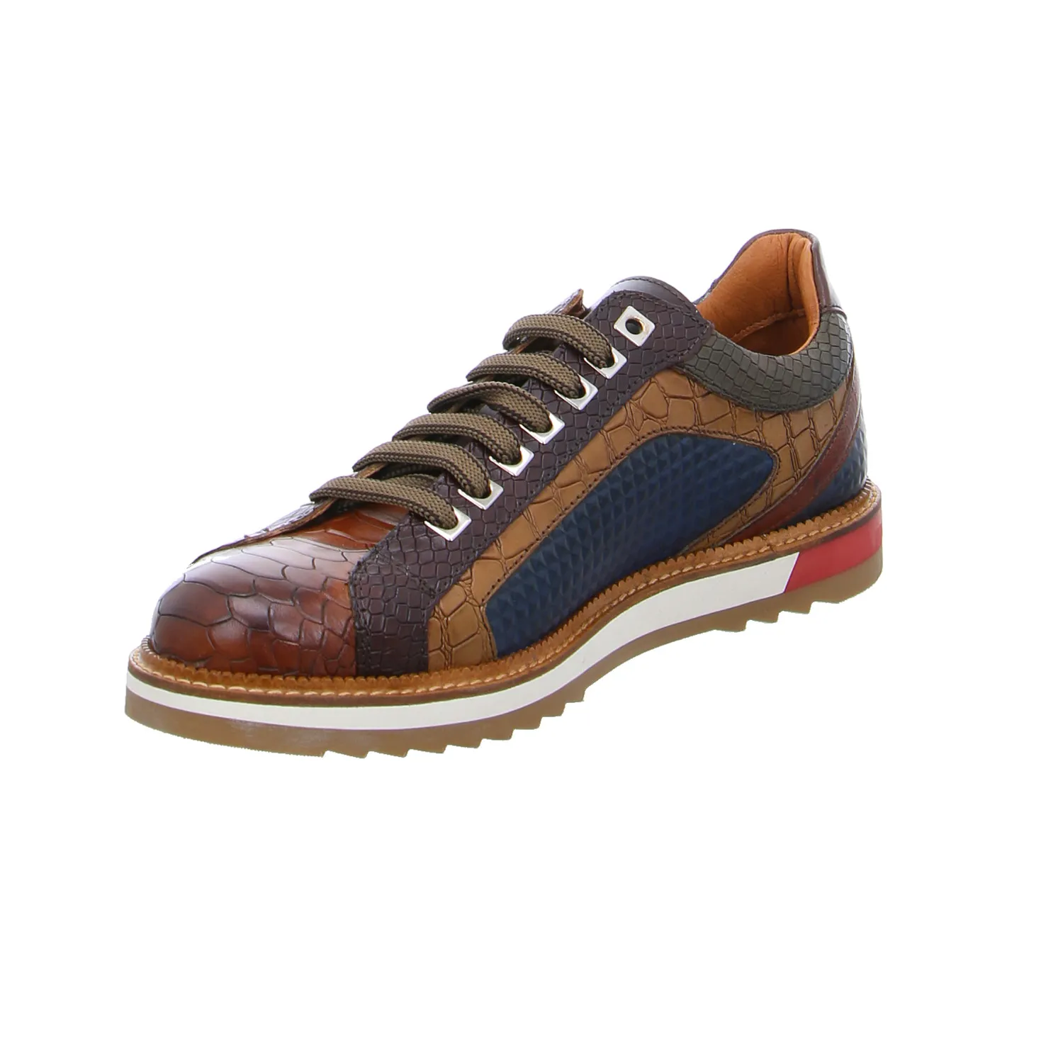EXTON Halbschuhe Sneaker Cognac Leder