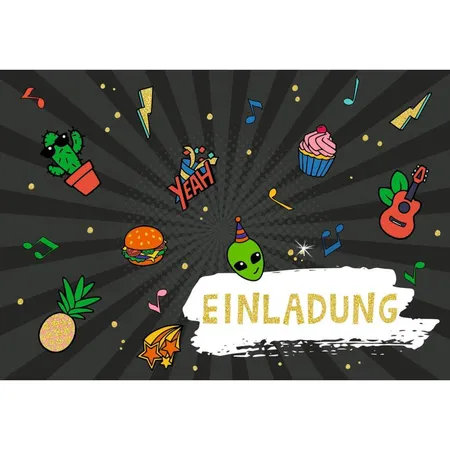 Coppenrath Verlag Einladungskarten Funny Patches - 10 Stück mit Umschlägen, sortiert