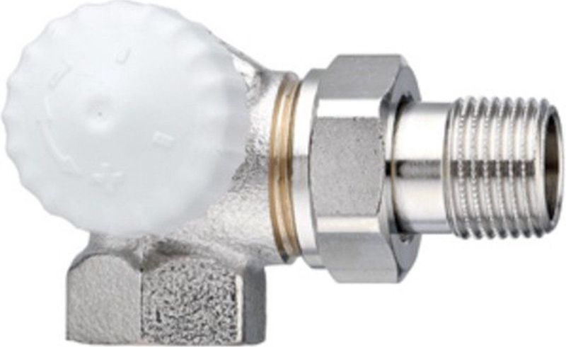 Heimeier - V Exact - Radiatorafsluiter - Dubbel Haaks Links - Vernikkeld