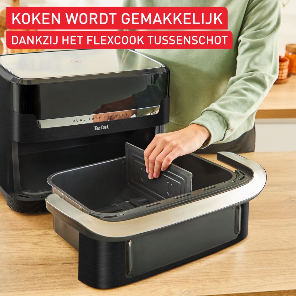 Dual Easy Fry Flex EY9228 Air fryer met flexibel tussenschot - 6 programma's - 9 L