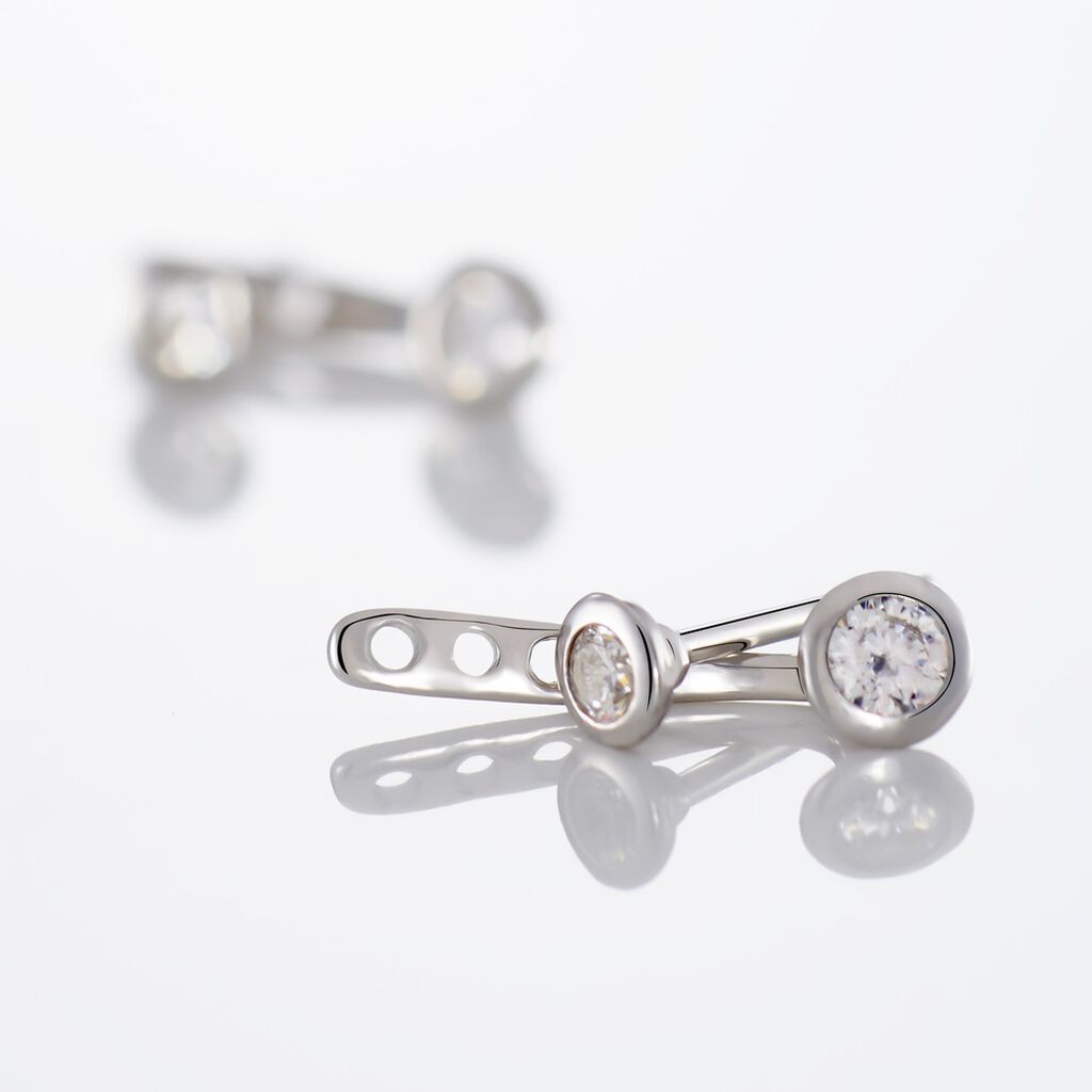 Bijoux D'oreilles Abha Argent Blanc Oxyde De Zirconium