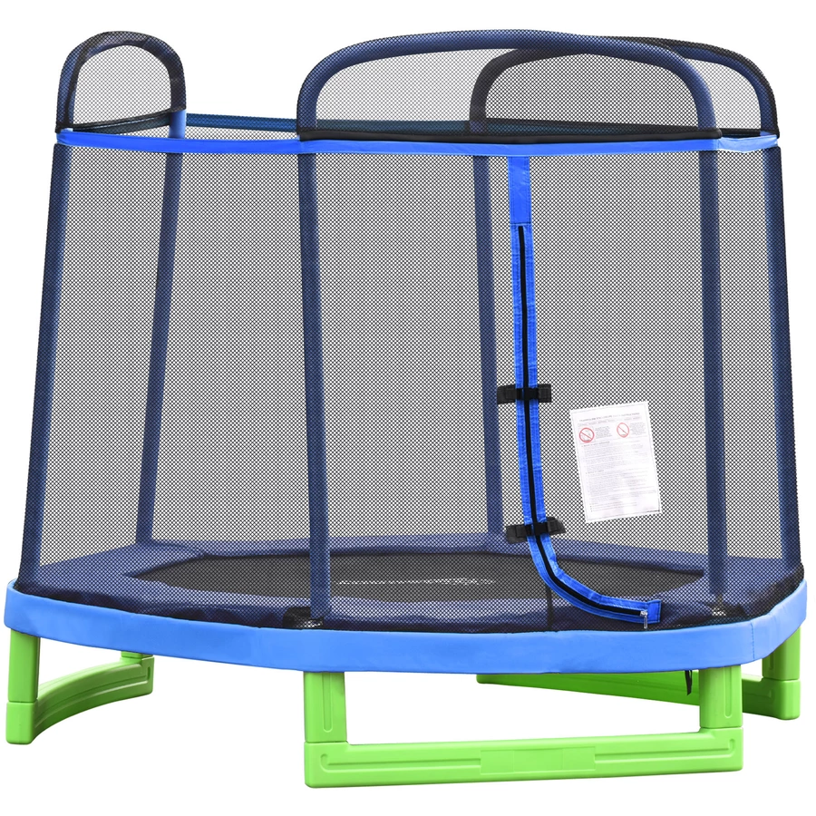 HOMCOM Kinder Trampolin mit PE Netz bunt