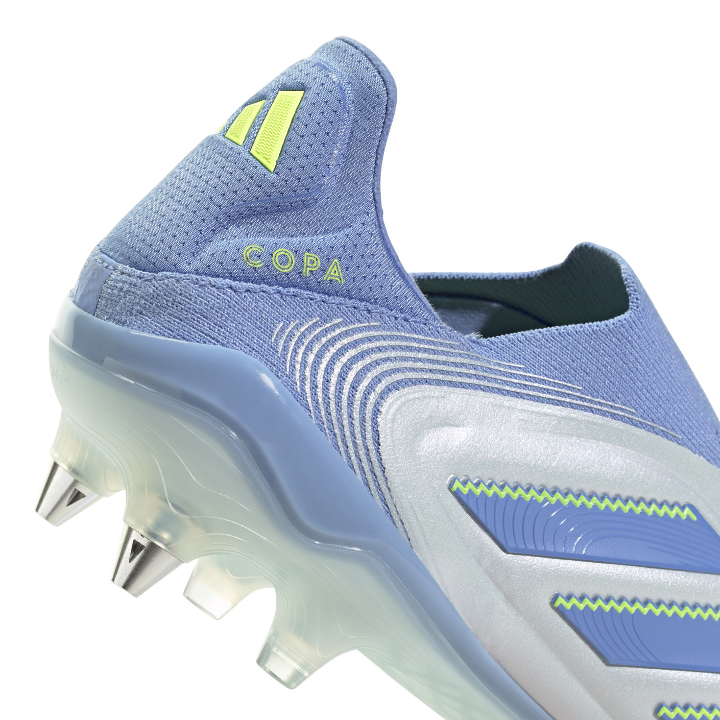 Adidas Copa Pure III Elite Veterloze IJzeren-Nop Voetbalschoenen (SG) Blauw Grijs Neongeel