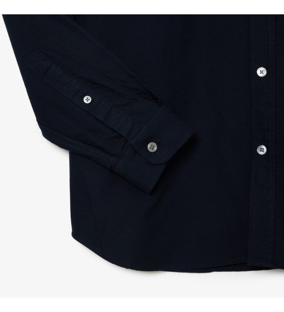 Camisa Oxford Lacoste de corte regular, azul marinho.