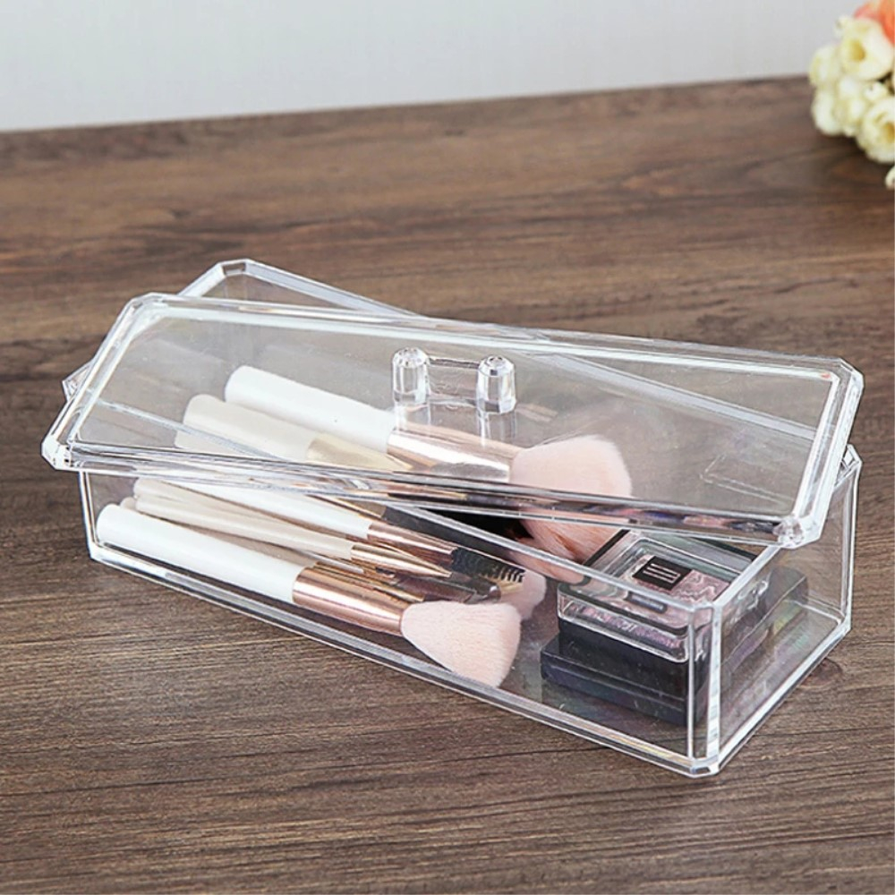 (230x70x95mm) Acryl Beauty Make Up Organizer Aufbewahrungsbox mit Deckel - Transparent