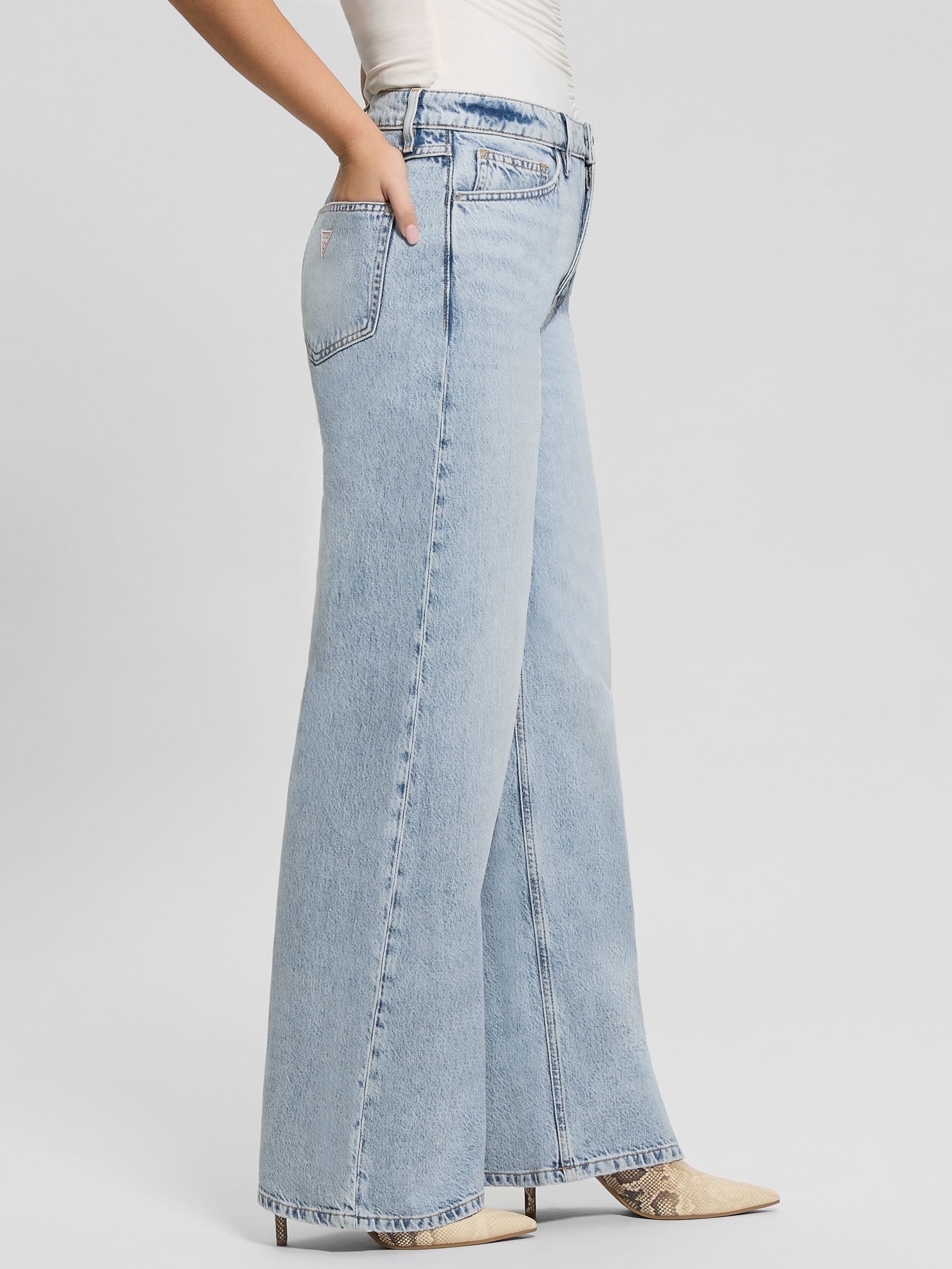 Calça jeans Eco Bellflower de perna larga