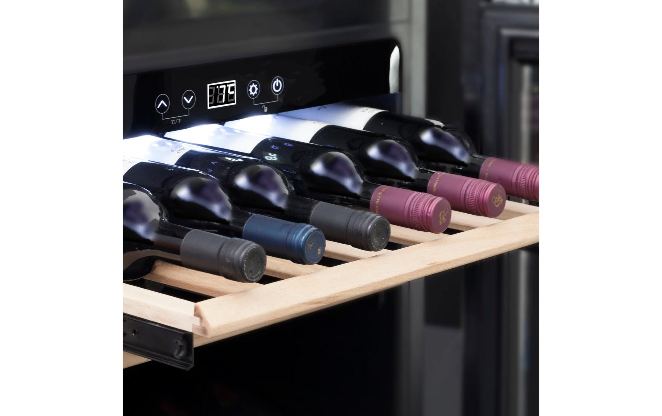Einbauweinkühlschrank WineDeluxe E 29 Schwarz, Rechts<br>Einbau Weintemperierer mit Kompressortechnik