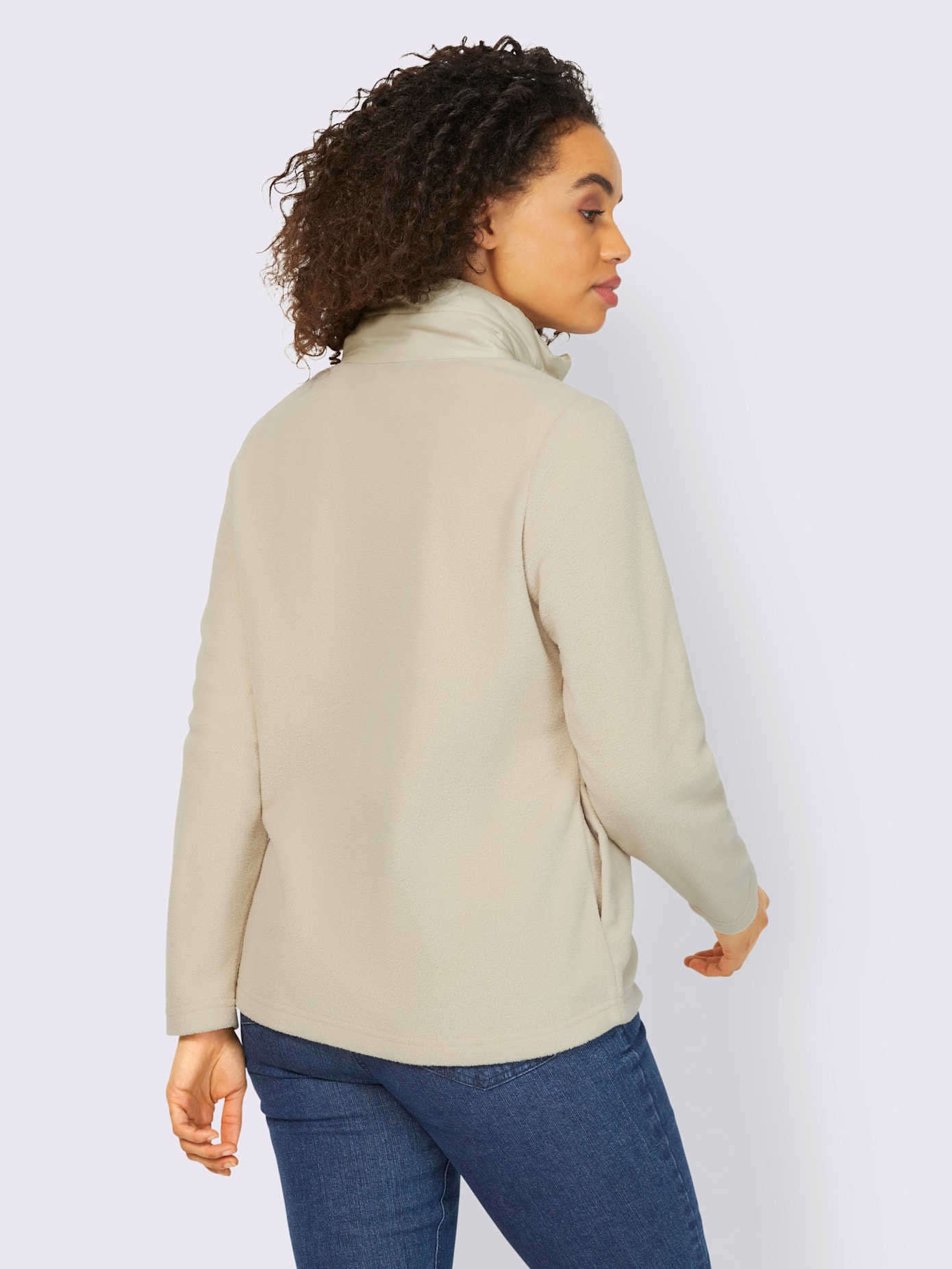 Veste polaire empiècement en nylon tendance