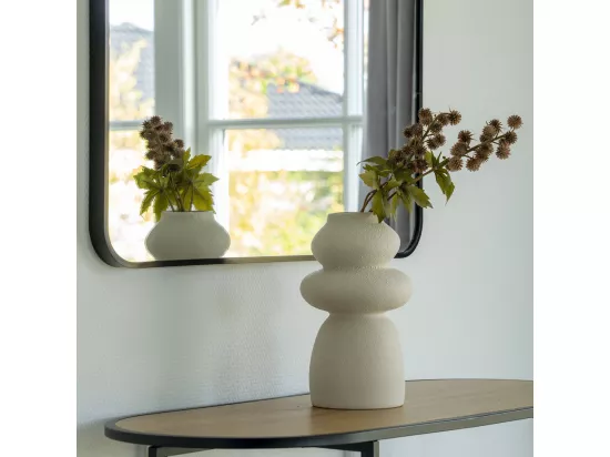 Nosara - Vase de forme organique en grès H26,5cm : Couleur - Ivoire