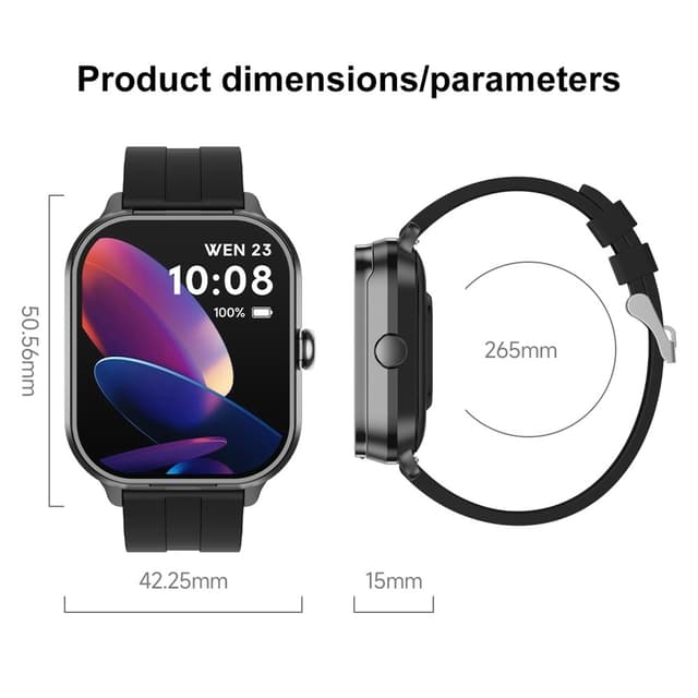 D8 Pro 2-i-1 Bluetooth-hovedtelefoner & Smart Watch Health Monitoring Silikonestrop