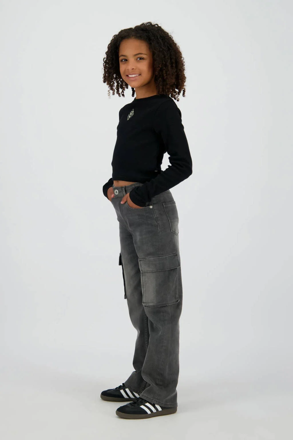 Vingino wide leg jeans black denim
