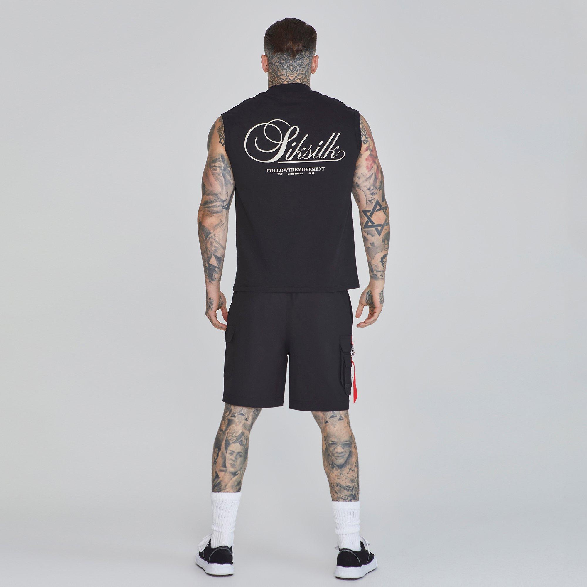 SikSilk Sleeveless Logo T Shirts Mens
