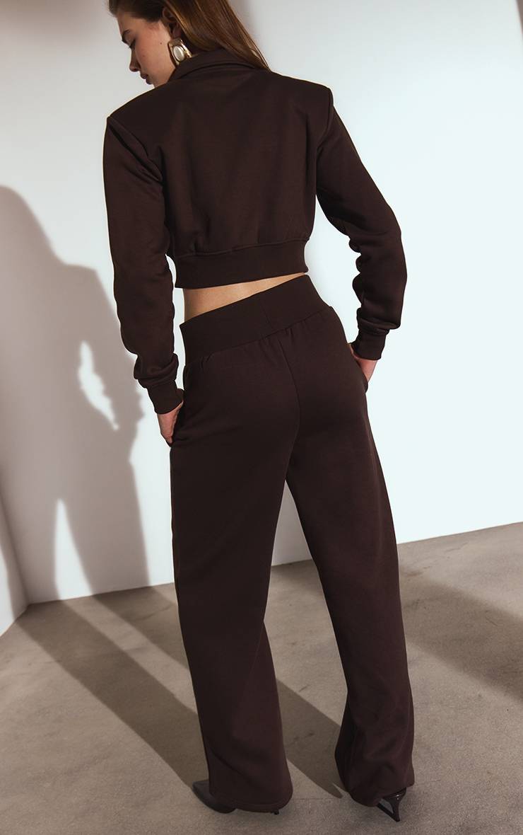 Chocolat Jogging Taille Haute À Jambe Droite