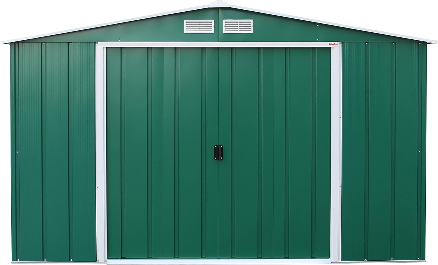 Duramax ECO 10 x 8 (7.28 m²) Abri de Jardin en Métal Galvanisé à Chaud, Abri de Stockage d'Outils, Structure de Toit Renforcée, Abri en Métal Sans Entretien, Vert