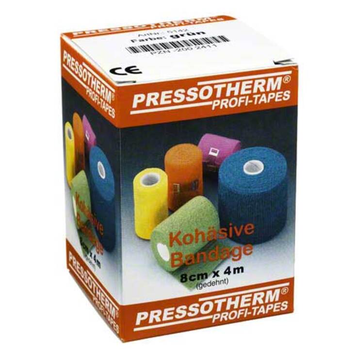 Pressotherm Kohäsive Bandage 8cmx4m grün, 1 St