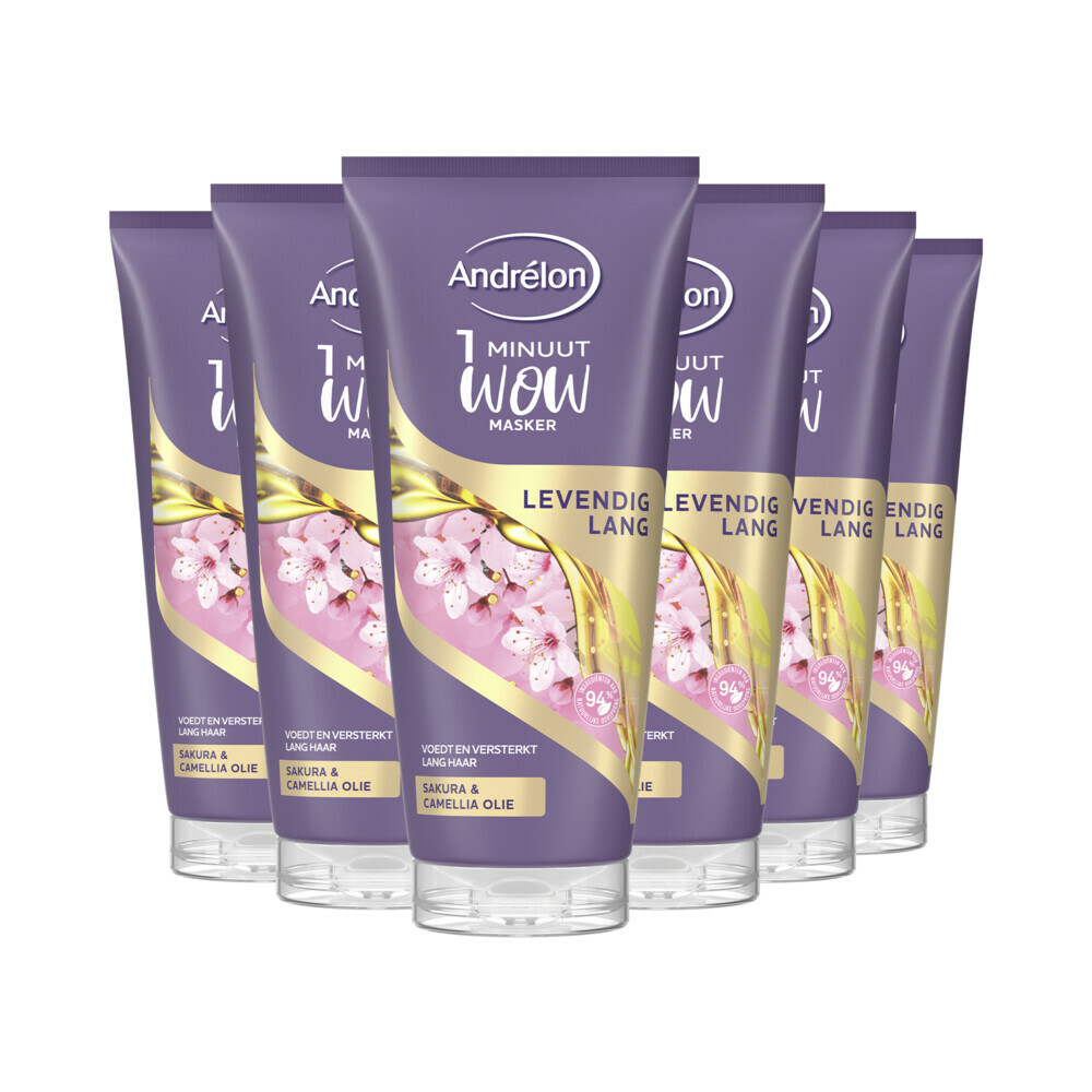 6x Andrelon WOW Masker Levendig Lang180 ml