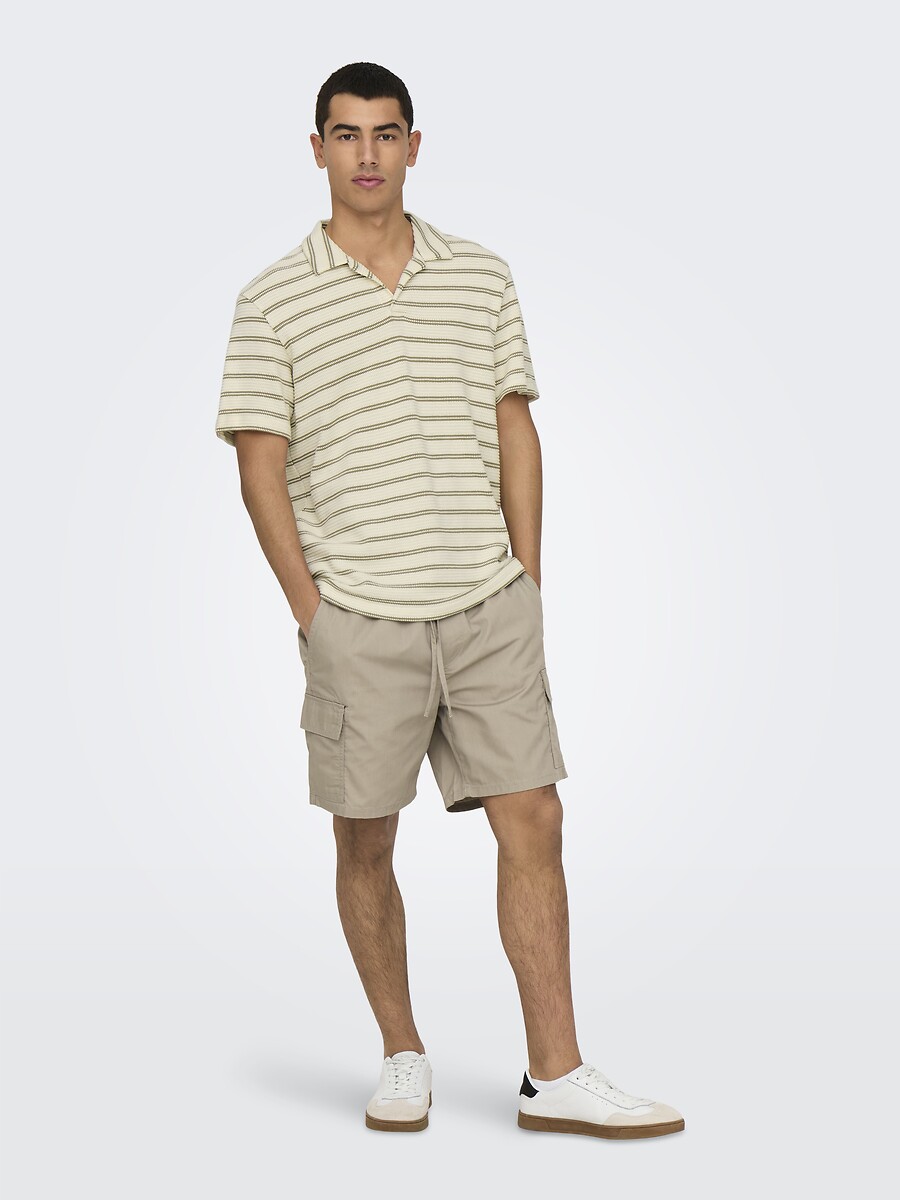 ONLY & SONS<br>Camisa polo listrada em malha