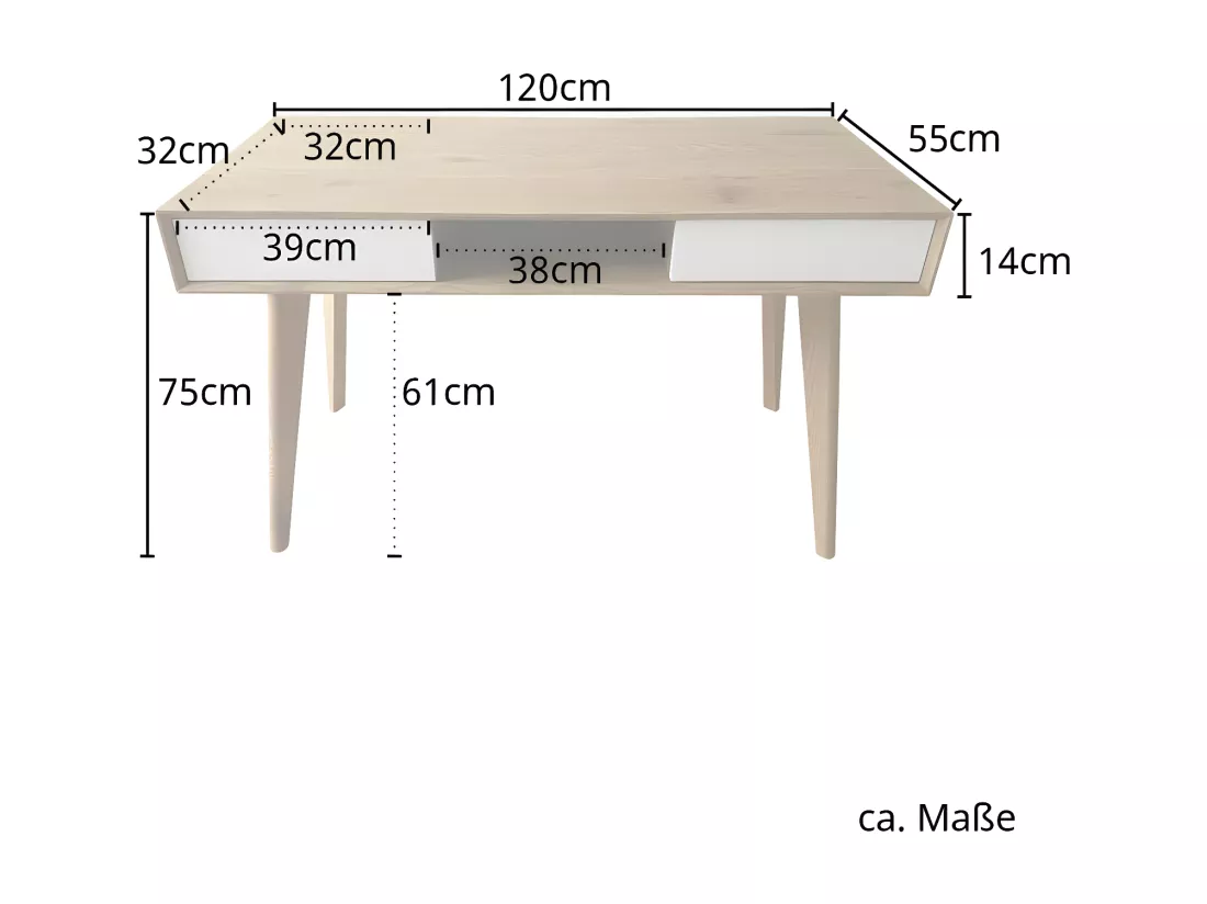 Bureau imitation bois avec tiroirs