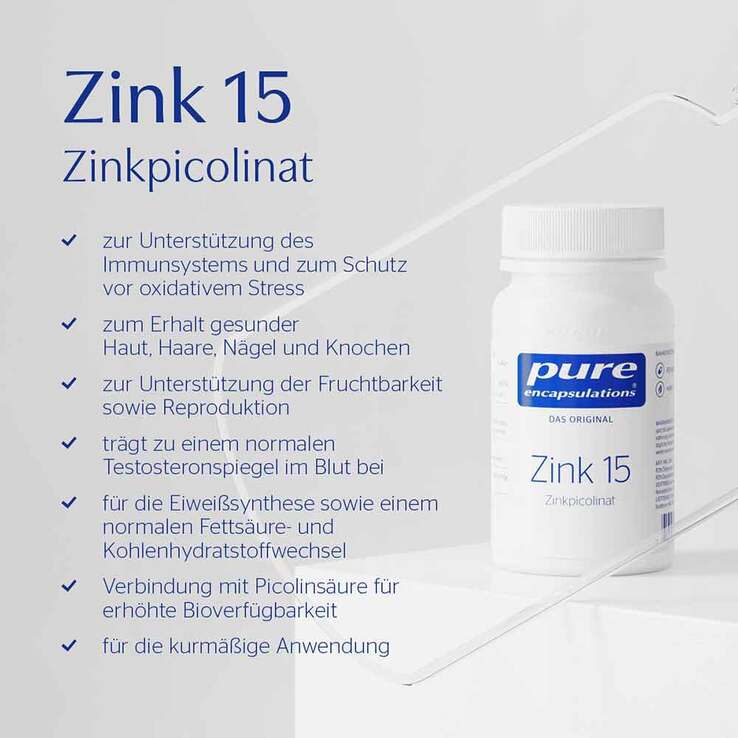 Pure Encapsulations Zink 15 Zinkpicolinat Kapseln, 60 St