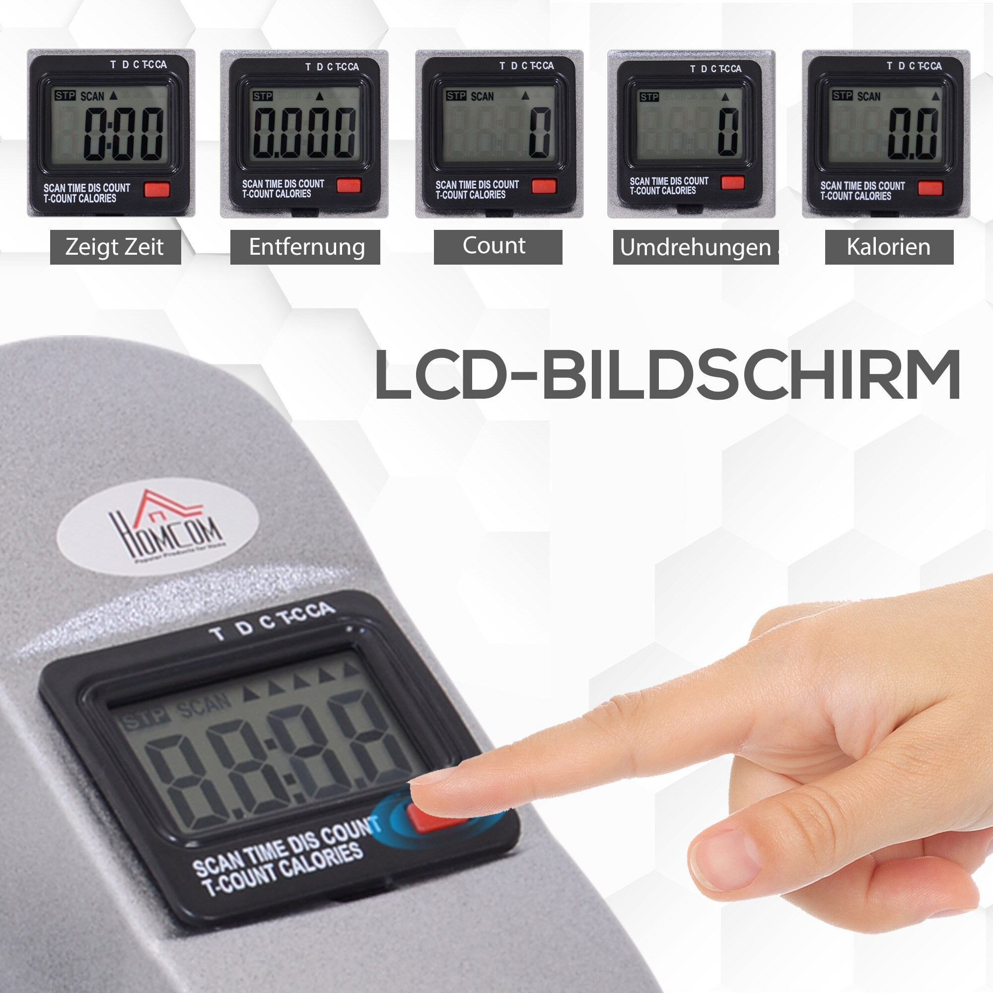 HOMCOM Pedaltrainer mit LCD-Display 39 x 40 x 31 cm (BxTxH)