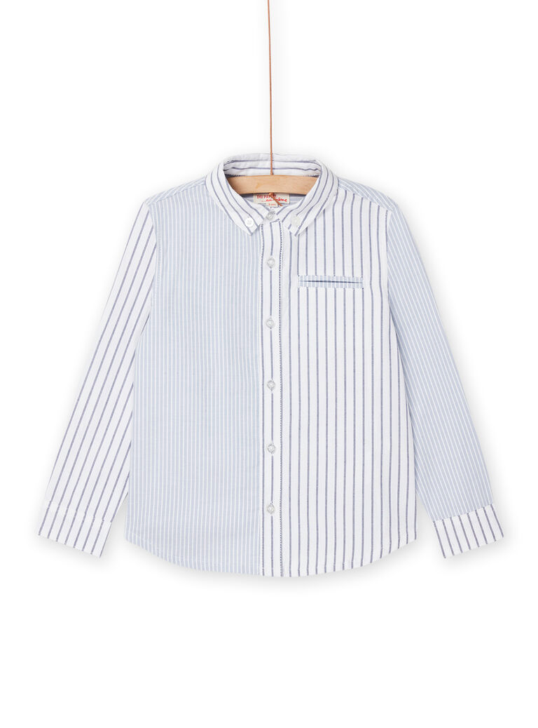 Chemise blanche et bleue à imprimé à rayures