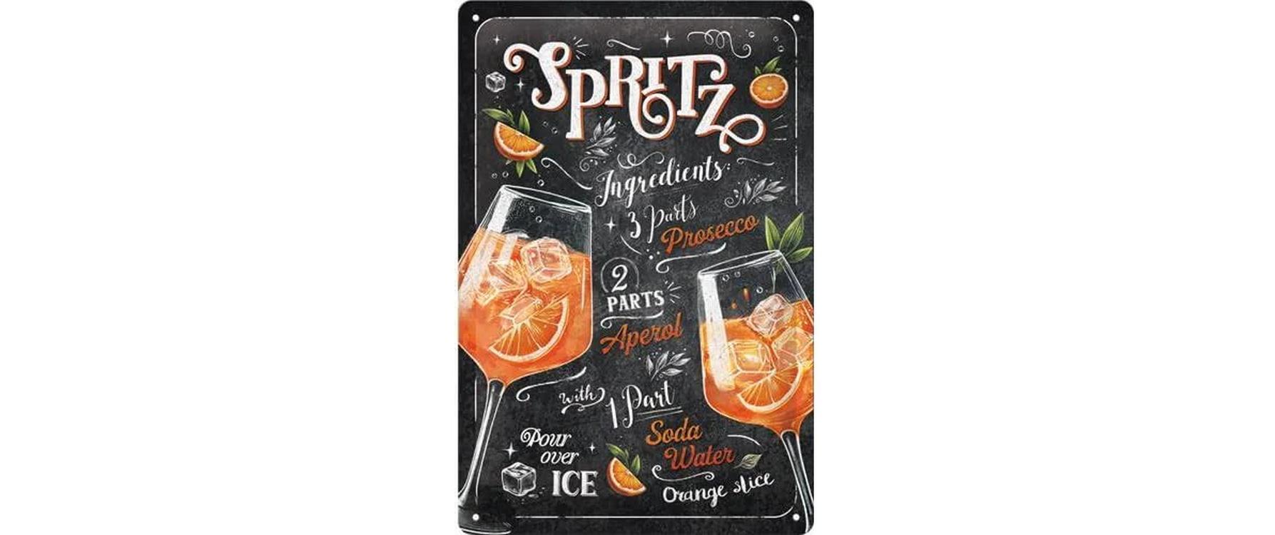 Schild Aperol Spritz MehrfarbigRetro Blechschild