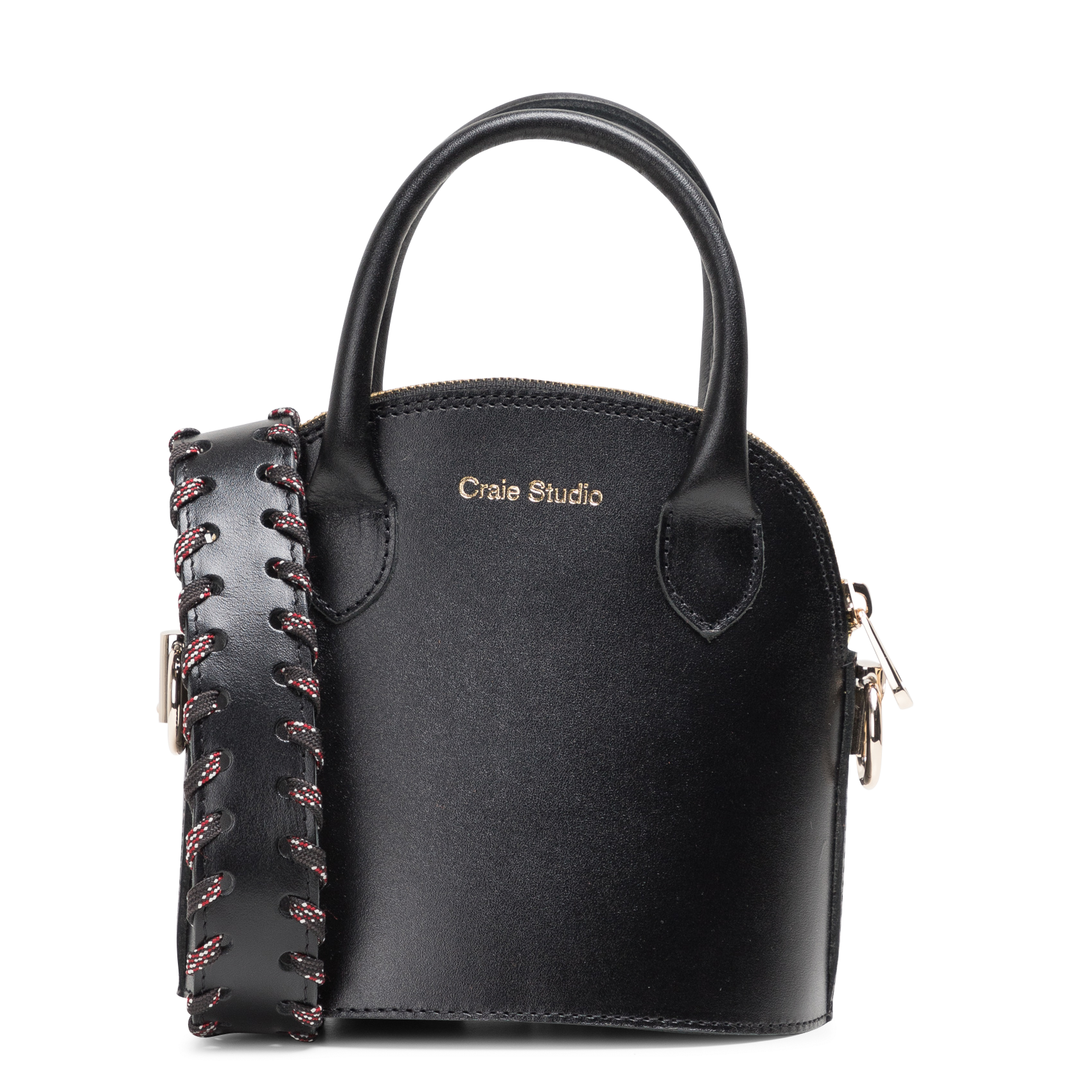 MONT - Sac bandoulière en cuir lisse | Noir