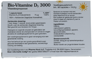 Pharma Nord Bio-Vitamine D3 75mcg 3000ie Capsules 80CP