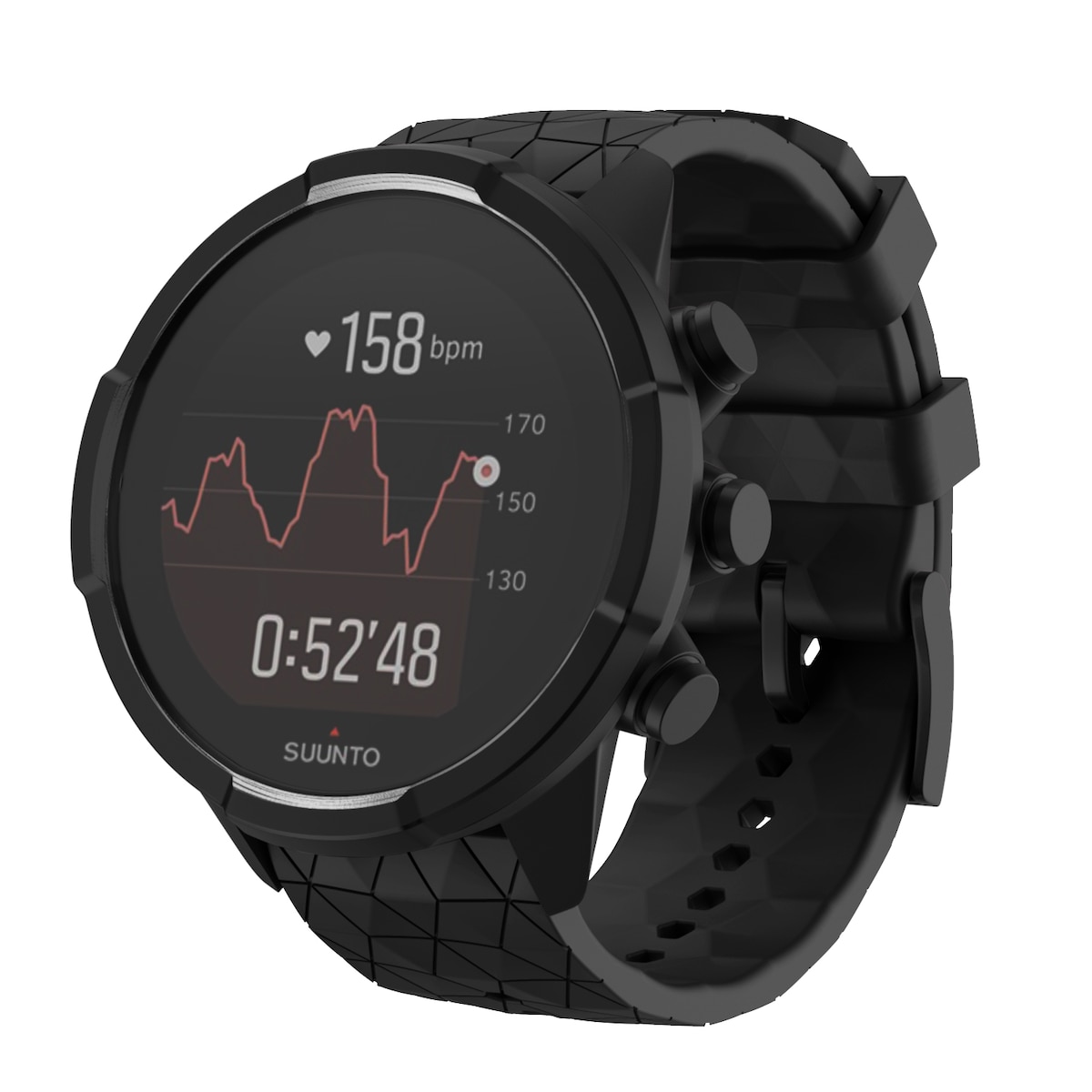 Klokkereim til Suunto Spartan Sport Wrist HR/9 Baro/9/D5/7 (24 mm) silikon Sort  model 1