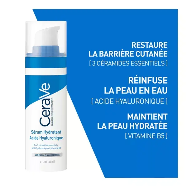 CeraVe Sérum Hydratant Acide Hyaluronique pour Tous les Types de Peaux 30ml
