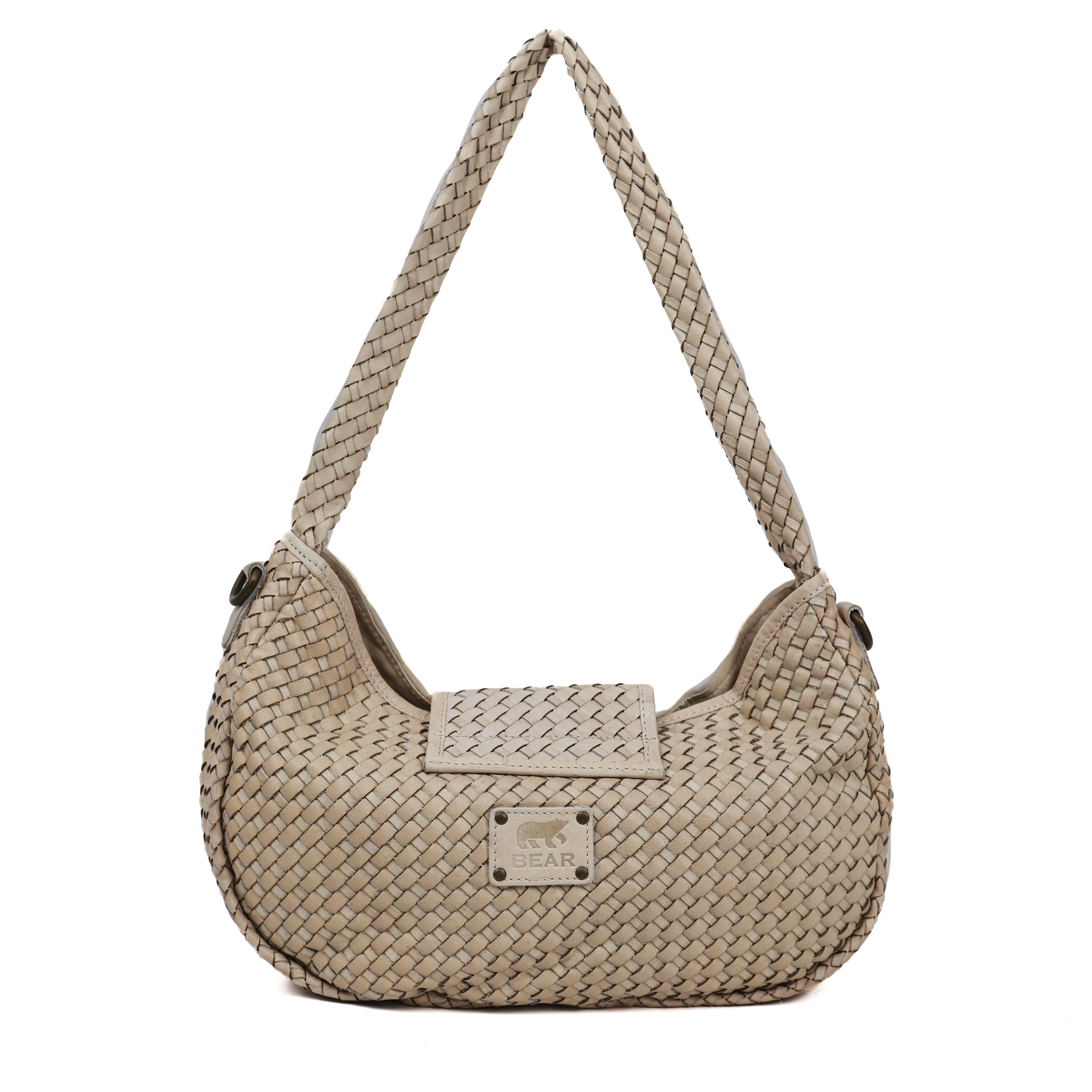 Gevlochten buideltasje 'Amelie' creme Creme