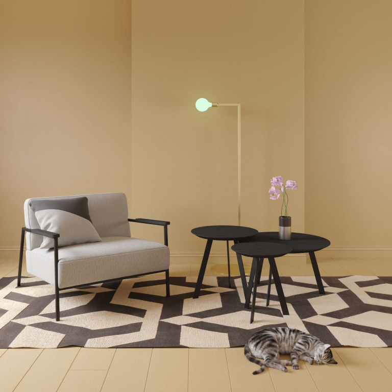 Studio HENK New Co coffee table 90 zwart onderstel, zwarte lak