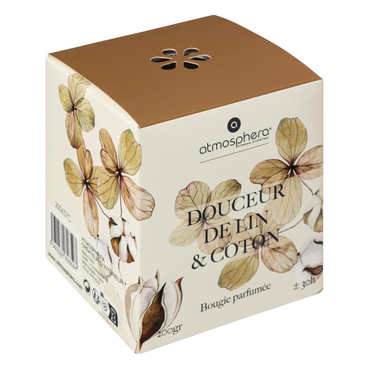 BOUGIE PARFUMEE OUDY 200G POT VERRE DOUCEUR DE LIN