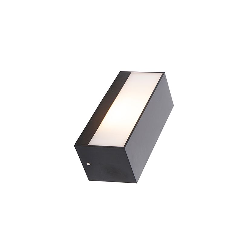 Moderne wandlamp zwart met lichteffect IP54 - Houks