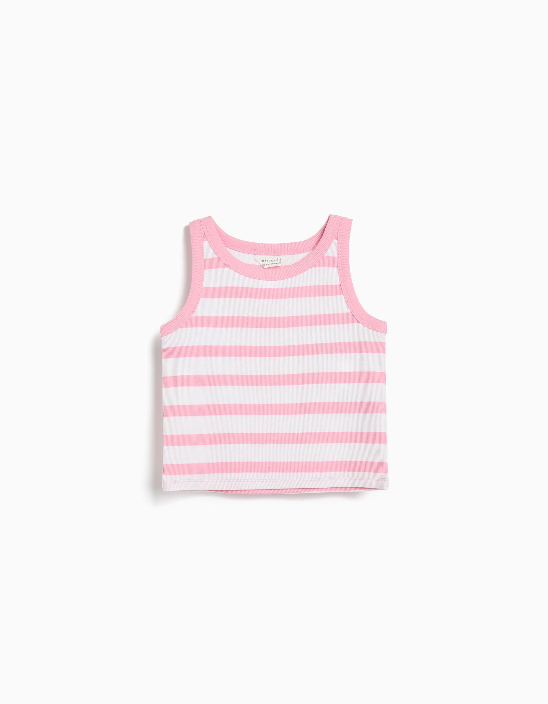 Tank Top de Riscas, Menina, Branco