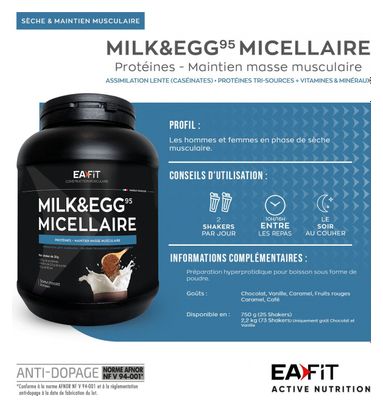 Milk et Egg 95 Micellaire Chocolat 750 g