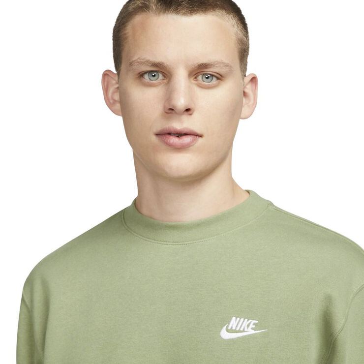 Nike club crewneck Oil green/white