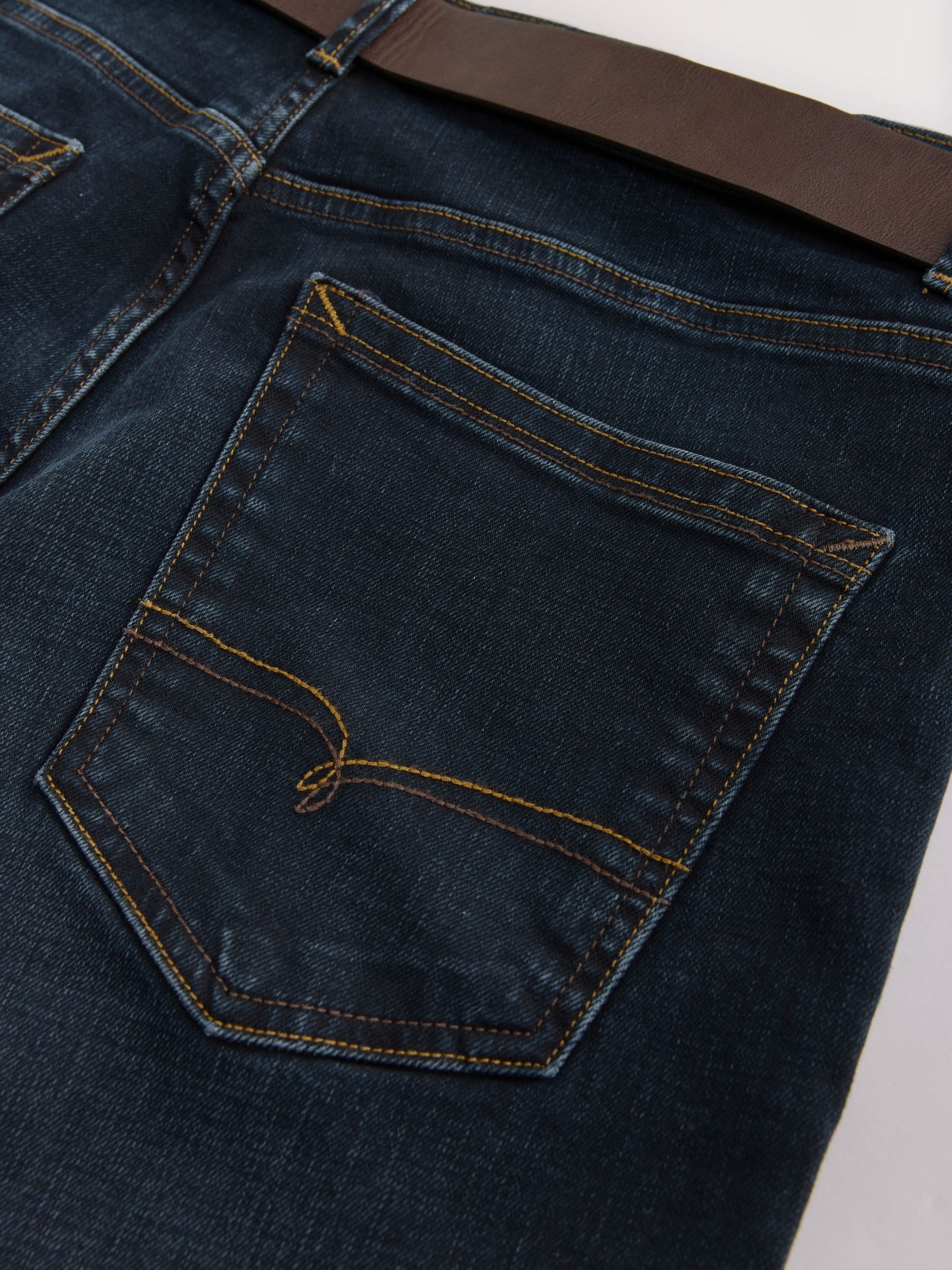 Inktblauw - Straight fit - Signature jeans met ceintuur