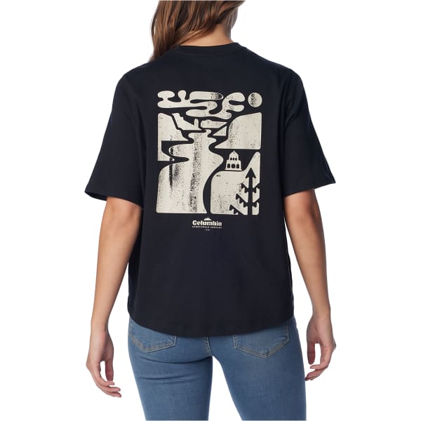 T-shirt COLUMBIA W NORTH CASCADES GRAPHIC SHORT SLEEVE TEE BLACK/SIMPLE GORGE